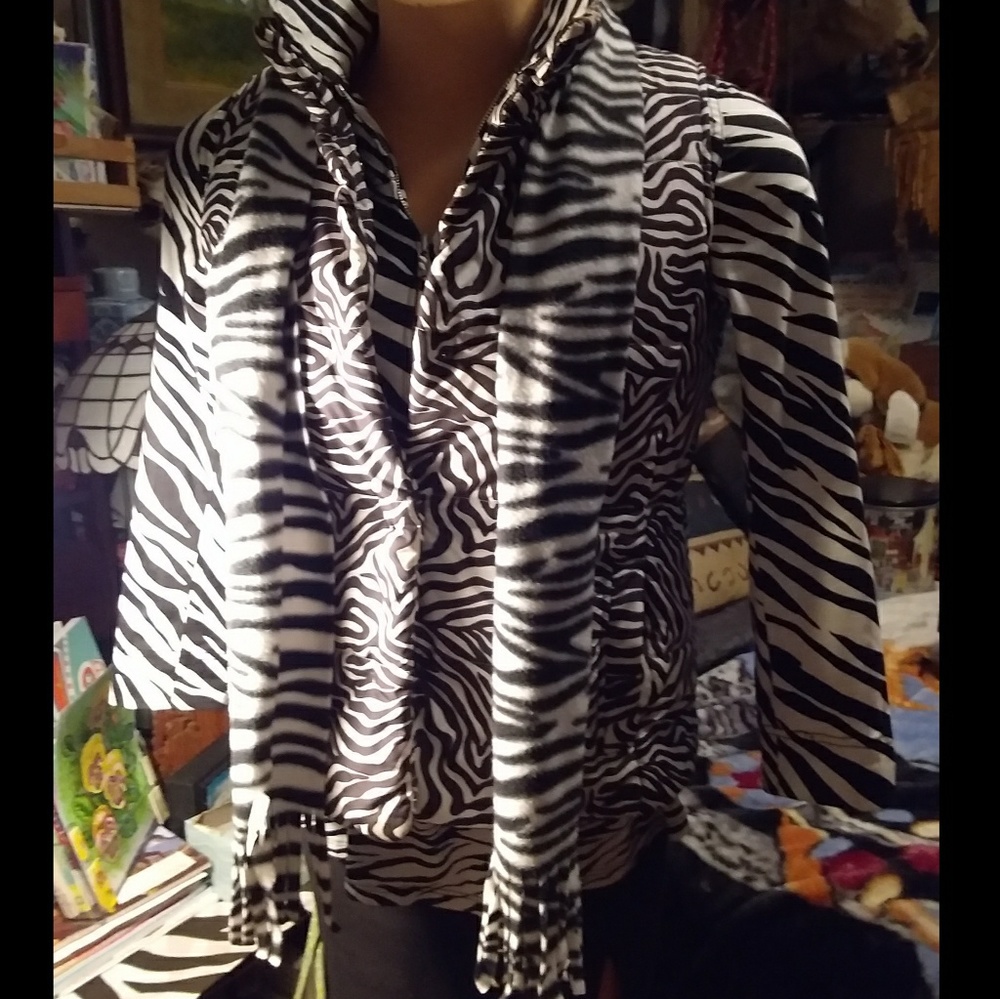 A zebra print scarf
